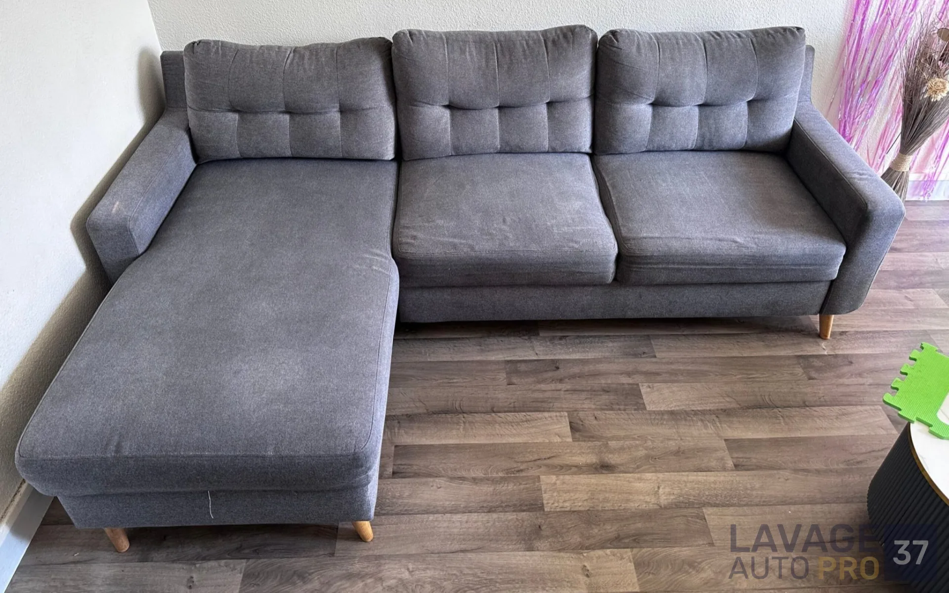 Nettoyage canapés angles - Après